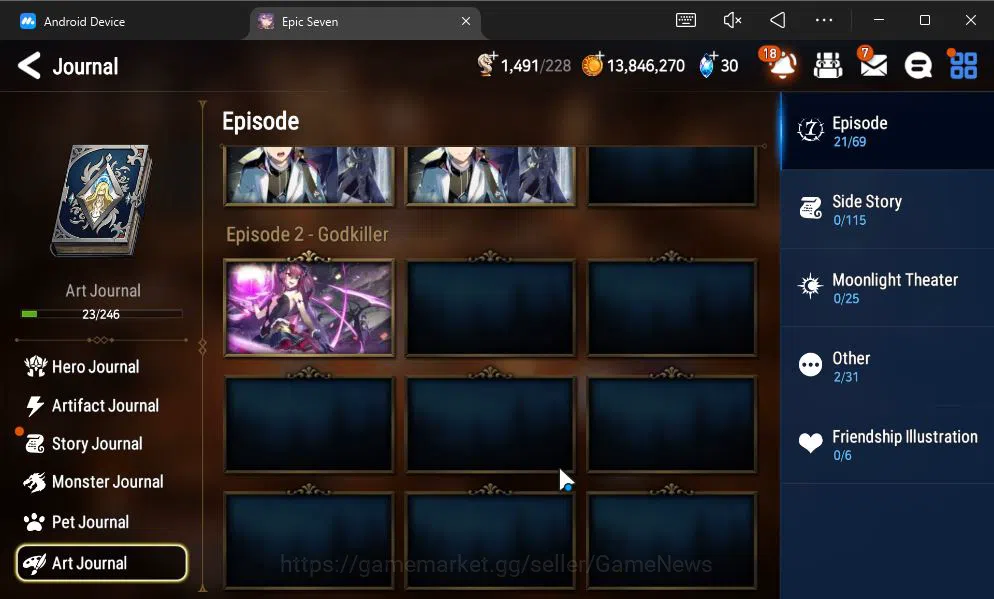Epic Seven Accounts GLOBAL UNVERIF|New Era|3 ML(Empry Ilynav,SB Aramin image 14