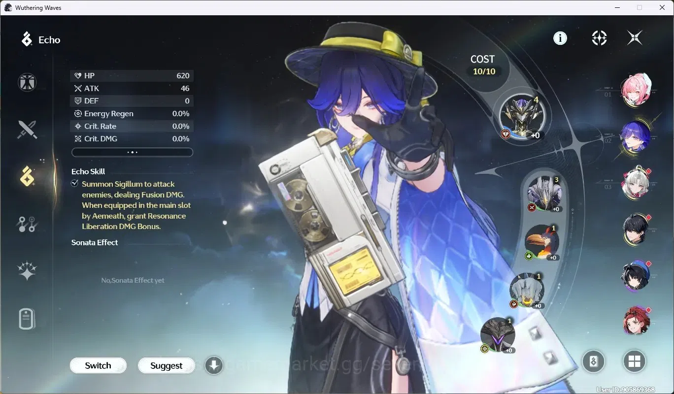 Wuthering Waves Accounts Others SEA|UL 35 | Rank 4 | 4 Char Limited Aemeath, Lucilla, Carlotta, Rebecca | 5563 Astrite | Mc 4