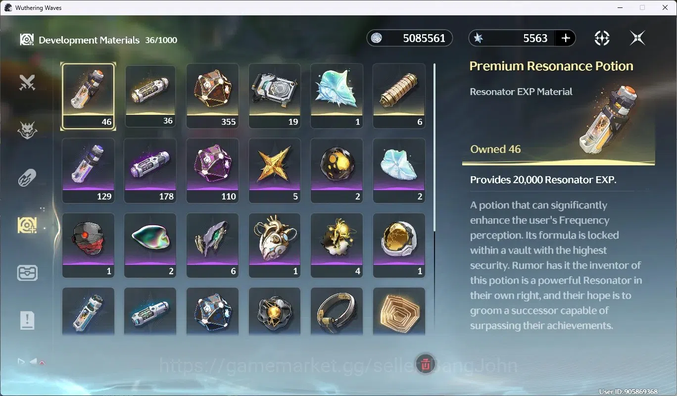 Wuthering Waves Accounts Others SEA|UL 35 | Rank 4 | 4 Char Limited Aemeath, Lucilla, Carlotta, Rebecca | 5563 Astrite | Mc 9