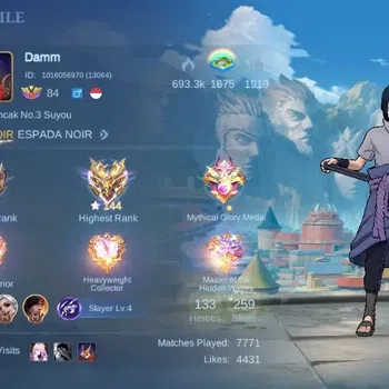 Mobile Legends: Bang Bang Accounts Collector Global|Skin 259|Renowned|Sasuke Suyou,KOF Karina,LBox Kimmy,PACE