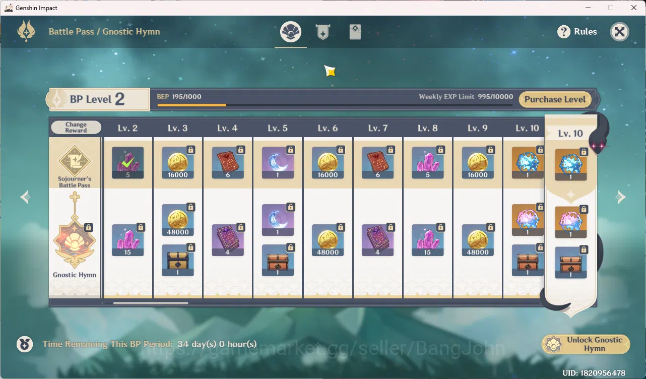 Genshin Impact Accounts Mid-Game | ASIA | AR 52 | 3 Limit Durin | Venti | image 15
