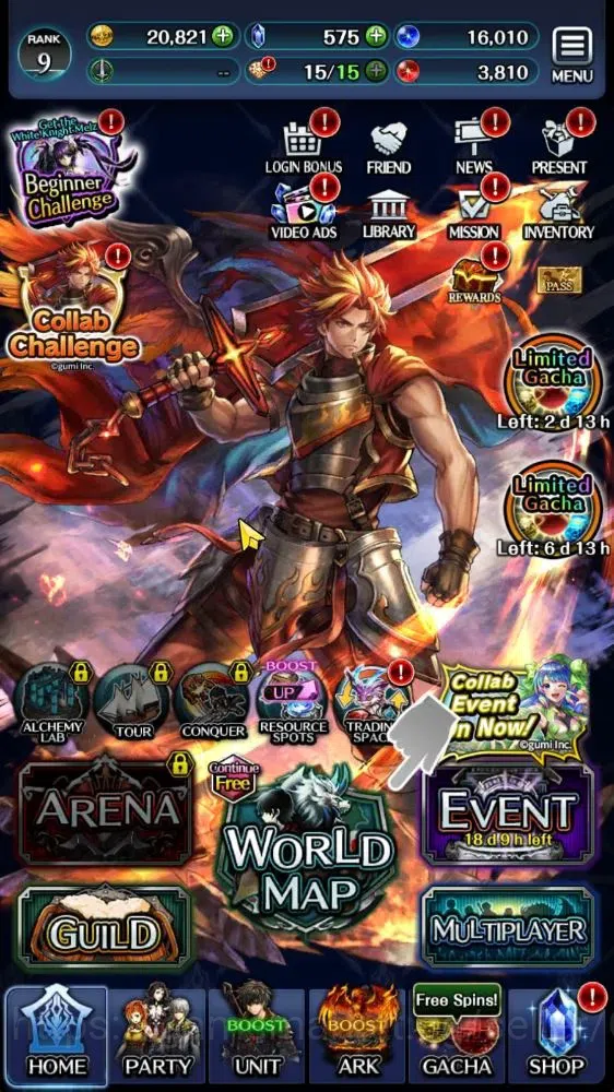 Last Cloudia Accounts GLOBAL|Rank 9|Collab Brave Frontier (Goddess Tilit image 4