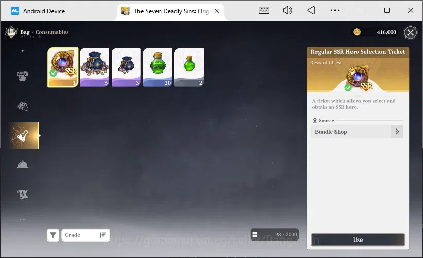 The Seven Deadly Sins: Origin Accounts EUROPE | Lv2 FreshStory | 3 SSR Meliodas, King, Guila + SSR Selector Ticked 2