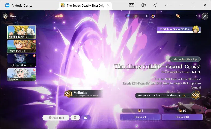The Seven Deadly Sins: Origin Accounts EUROPE | Lv2 FreshStory | 3 SSR Meliodas, King, Guila + SSR Selector Ticked 6