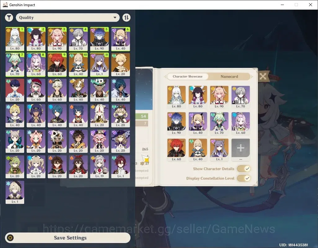 Genshin Impact Accounts Others Asia|AR 50|5 Limited + 3 (*5 Weapon)|(Kazuha C1 & Nahida)+Sign,Alhaitham C1,Raiden Shogun,Yae 1