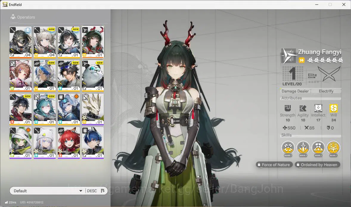 Arknights: Endfield Accounts ASIA|Fresh starter|1 limit| Zhuang Fangyi, Ardelia image 12
