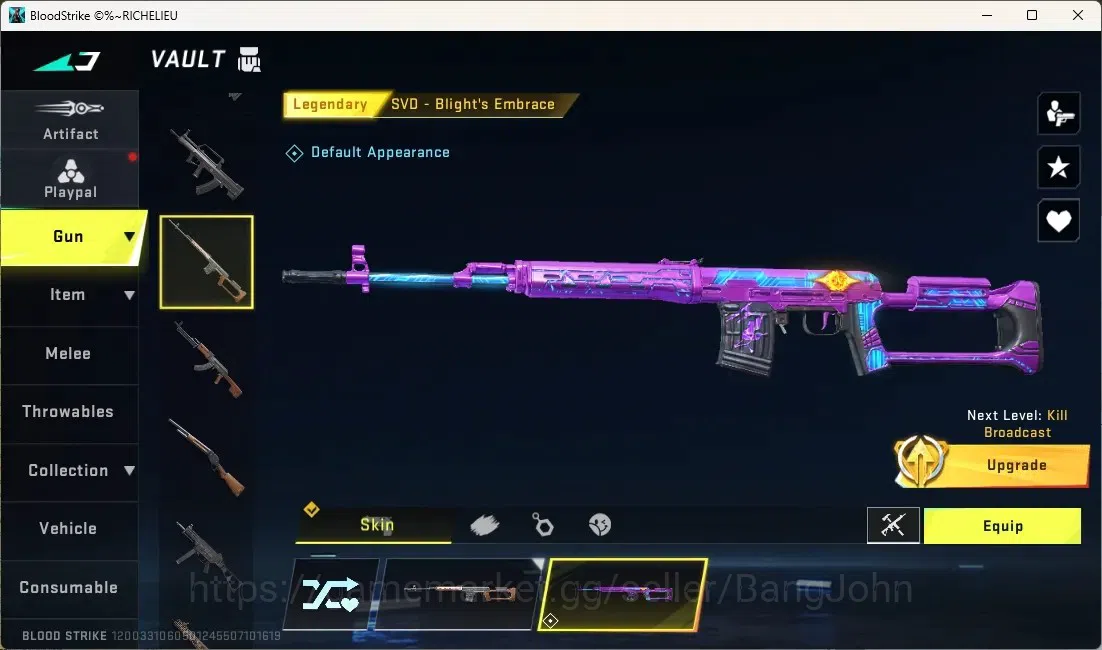Blood Strike Accounts High-End ASIA | 1 ULTRA: ZERO-Nullifier|4 LEGENDARY GUNS : M4A1, MP5, KAG-6, SVD|Check SS BS2017B 6