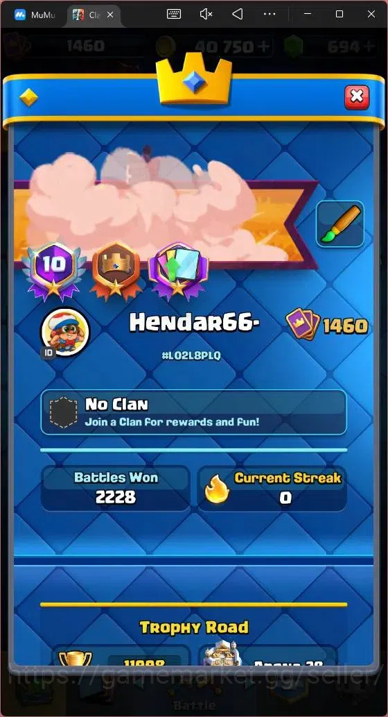 Clash Royale Accounts Mobile |CL 1460|KTL 15|Trophy 11998|Card 121|2 Max image 3