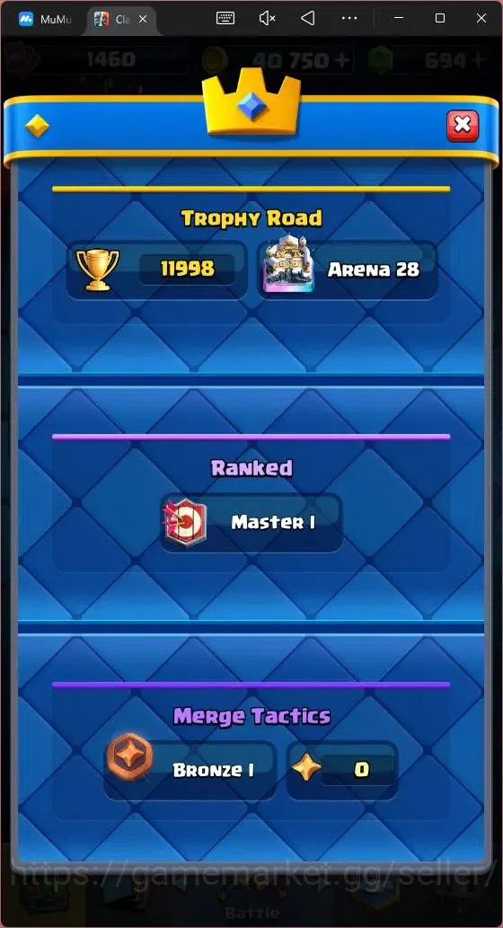 Clash Royale Accounts Mobile |CL 1460|KTL 15|Trophy 11998|Card 121|2 Max image 4