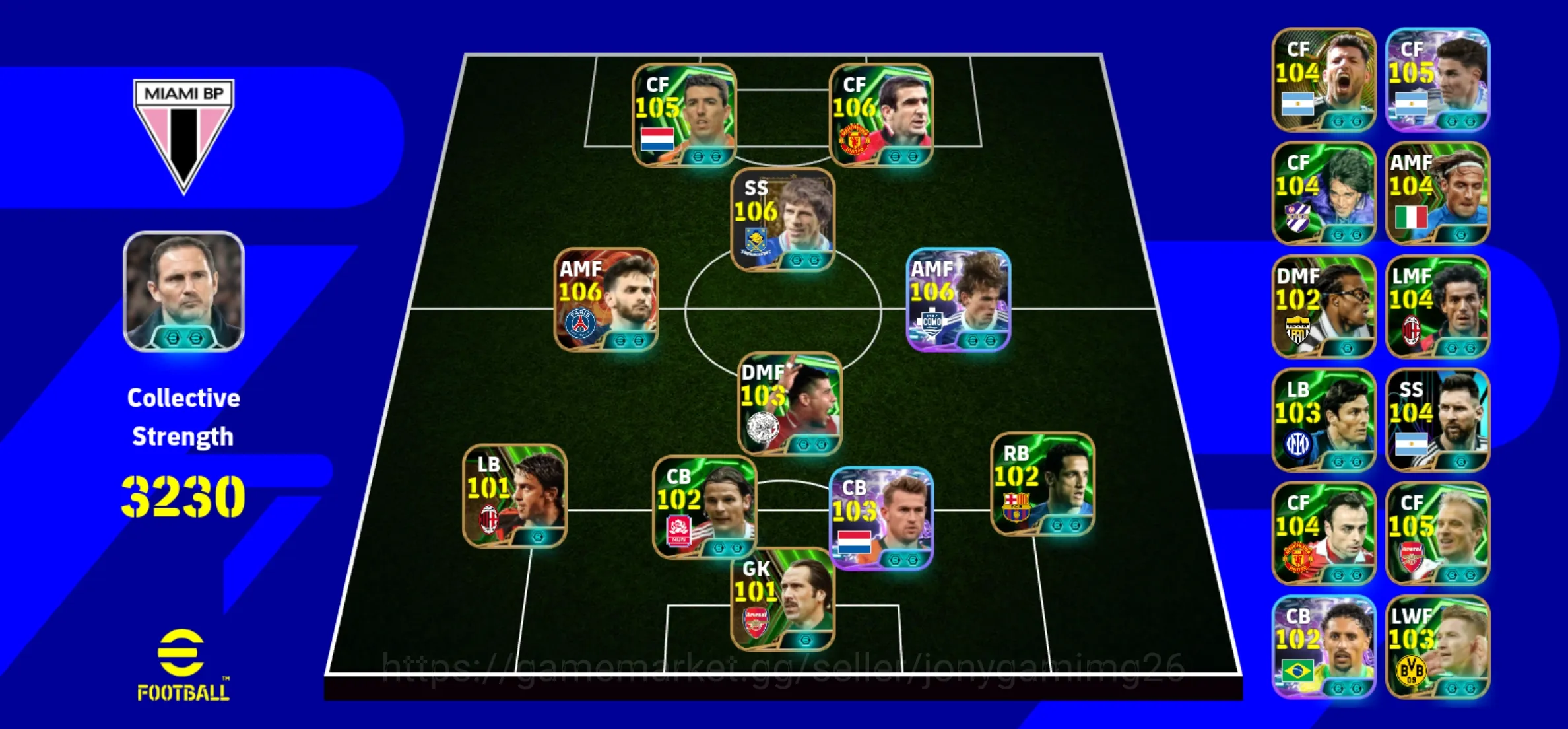 eFootball Accounts Legends & Iconic Players Android | 3230 Strength Cantona 106 • Sneijder 106 • Kaká 106 • van Nistelrooy 1