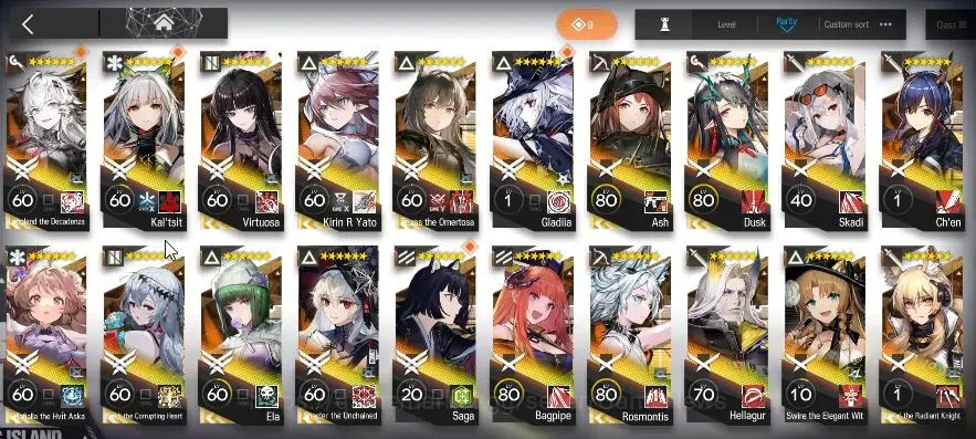 Arknights Accounts High-End Lvl 78|277 Op+50 Outfits|28,4k Oru|19 Limited|Ling P1,GTI 6
