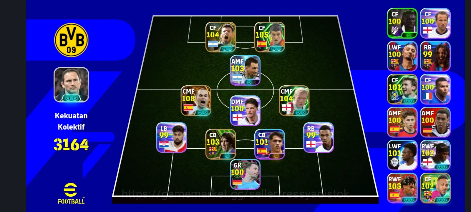 eFootball Accounts Legends & Iconic Players COLECTIVE 3164+ | BIGTIME ANDREA INIESTA x C PUYOL x DAVID VILLA x P SCHOLES x S 1