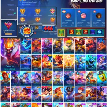 Mobile Legends: Bang Bang Collector #3852 446 Skins | Legend Franco & Gusion | Collect image 1