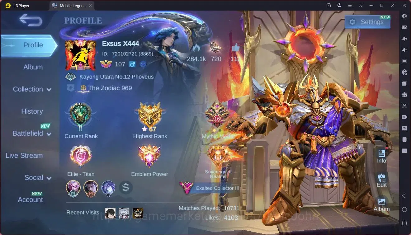 Mobile Legends: Bang Bang Accounts Collector Global|Hero 133|Skin 408|Exalted|Legend Johnson|HxH Julian|KOF Chou|TFM 1
