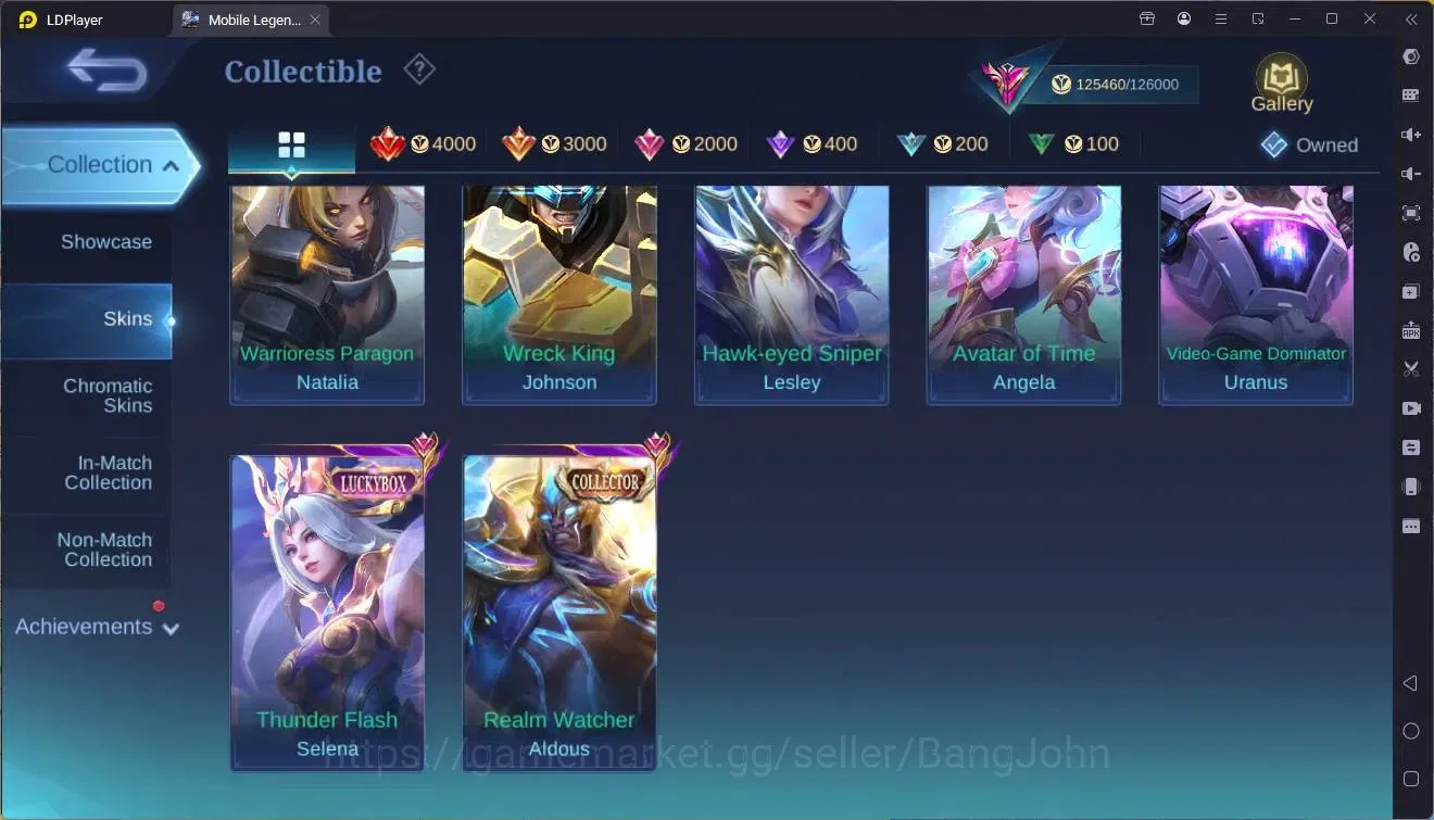 Mobile Legends: Bang Bang Accounts Collector Global|Hero 133|Skin 408|Exalted|Legend Johnson|HxH Julian|KOF Chou|TFM 11