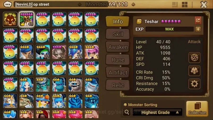 Summoners War: Sky Arena Accounts Starter GLOBAL | NB 5 TESHAR,Starter Gacha 115 12Y+160 11Y Scrool, 3 Legendary All 2