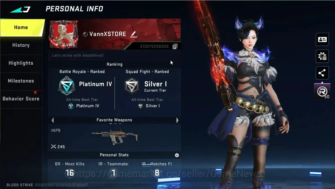 Blood Strike Accounts ASIA|EVO M1887-Destroyer Lv3|Collab TokRev [JACK-T image 2