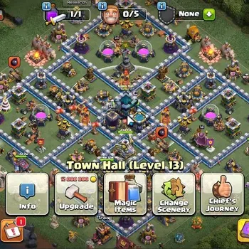 Clash of Clans Accounts High-End LV 100|TH 13-BH 8|HH 7|Limited Skin|BK 64,AQ 63,GW 34,MP 34,RC 1,BM 12|Skeleton