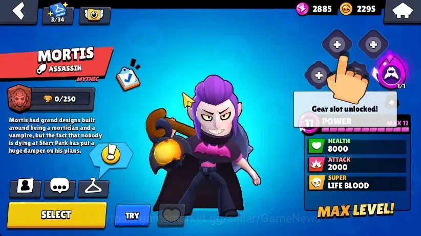 Brawl Stars Accounts 1128 Trophy|20 Brawlers 3 Max Lvl [Mortis,Shelly,Charlie]|2K Coins 3K PP|CN ON|Take Email|BRS929 11