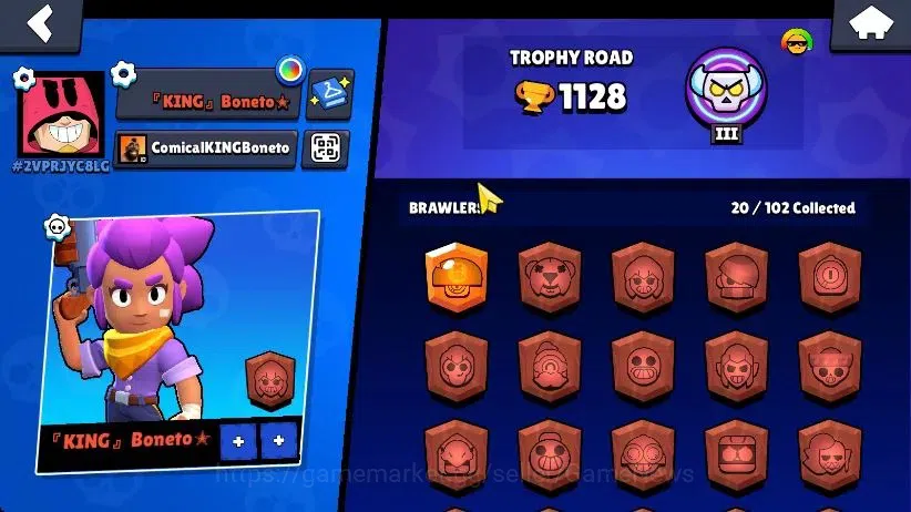 Brawl Stars Accounts 1128 Trophy|20 Brawlers 3 Max Lvl [Mortis,Shelly,Charlie]|2K Coins 3K PP|CN ON|Take Email|BRS929 13