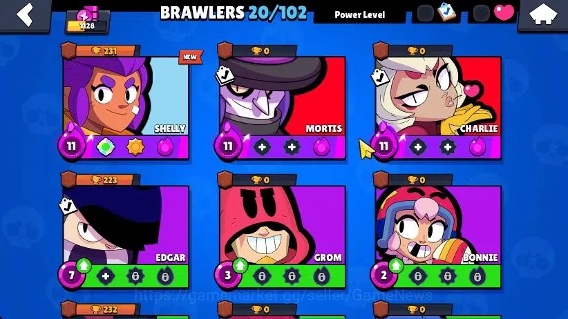 Brawl Stars Accounts 1128 Trophy|20 Brawlers 3 Max Lvl [Mortis,Shelly,Charlie]|2K Coins 3K PP|CN ON|Take Email|BRS929 3