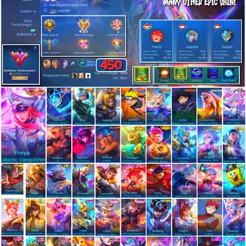 Mobile Legends: Bang Bang Collector #3694 450 Skins | 2 Legends | Collector Ling & Nat image 1