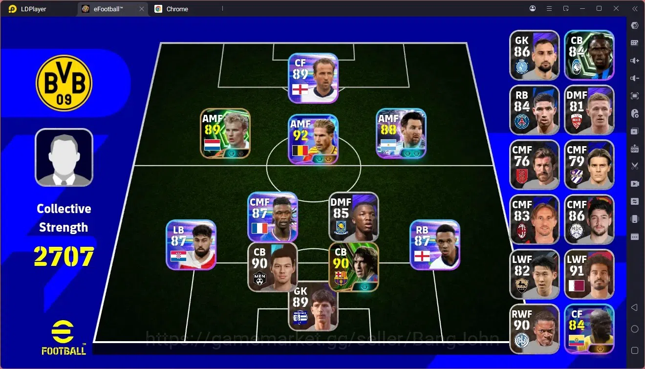 eFootball Accounts Legends & Iconic Players Mobile | PW 2707 | Epic Bergkamp, Puyol | New Showtime Kevin De Bruyne | 2026 1