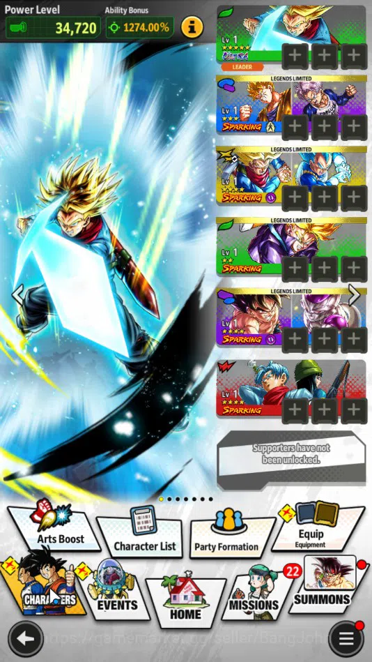 Dragon Ball Legends Accounts Lvl 145 | 6,6 M Total Power | 0CC | 2 Ultra | Trun image 2