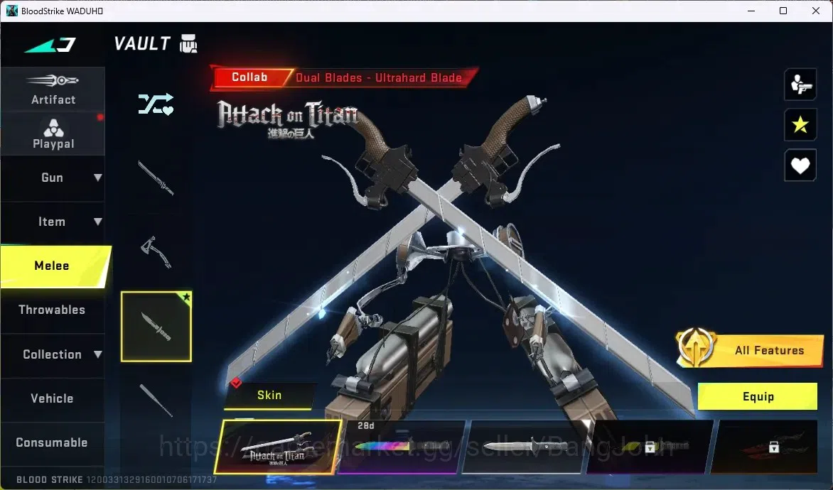 Blood Strike Accounts ASIA | AOT Dual Blades - Ultrahard Blade | 3 7DS/1 image 10
