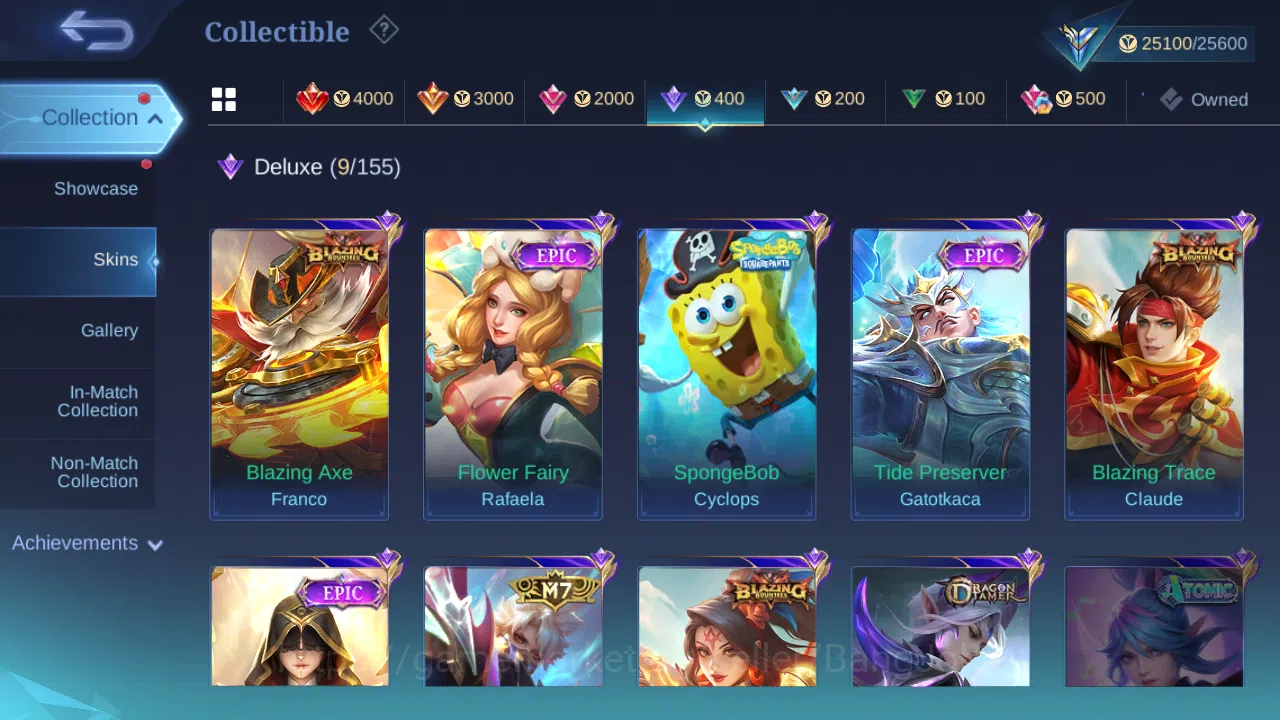 Mobile Legends: Bang Bang Accounts Others Hero 75 | skin 107 | kof karina | kof guinevere | epic gatotkaca | spongebob 12