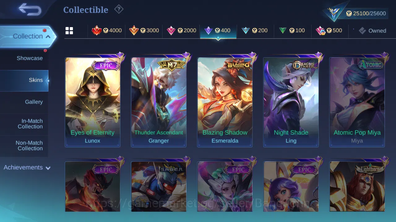 Mobile Legends: Bang Bang Accounts Others Hero 75 | skin 107 | kof karina | kof guinevere | epic gatotkaca | spongebob 13