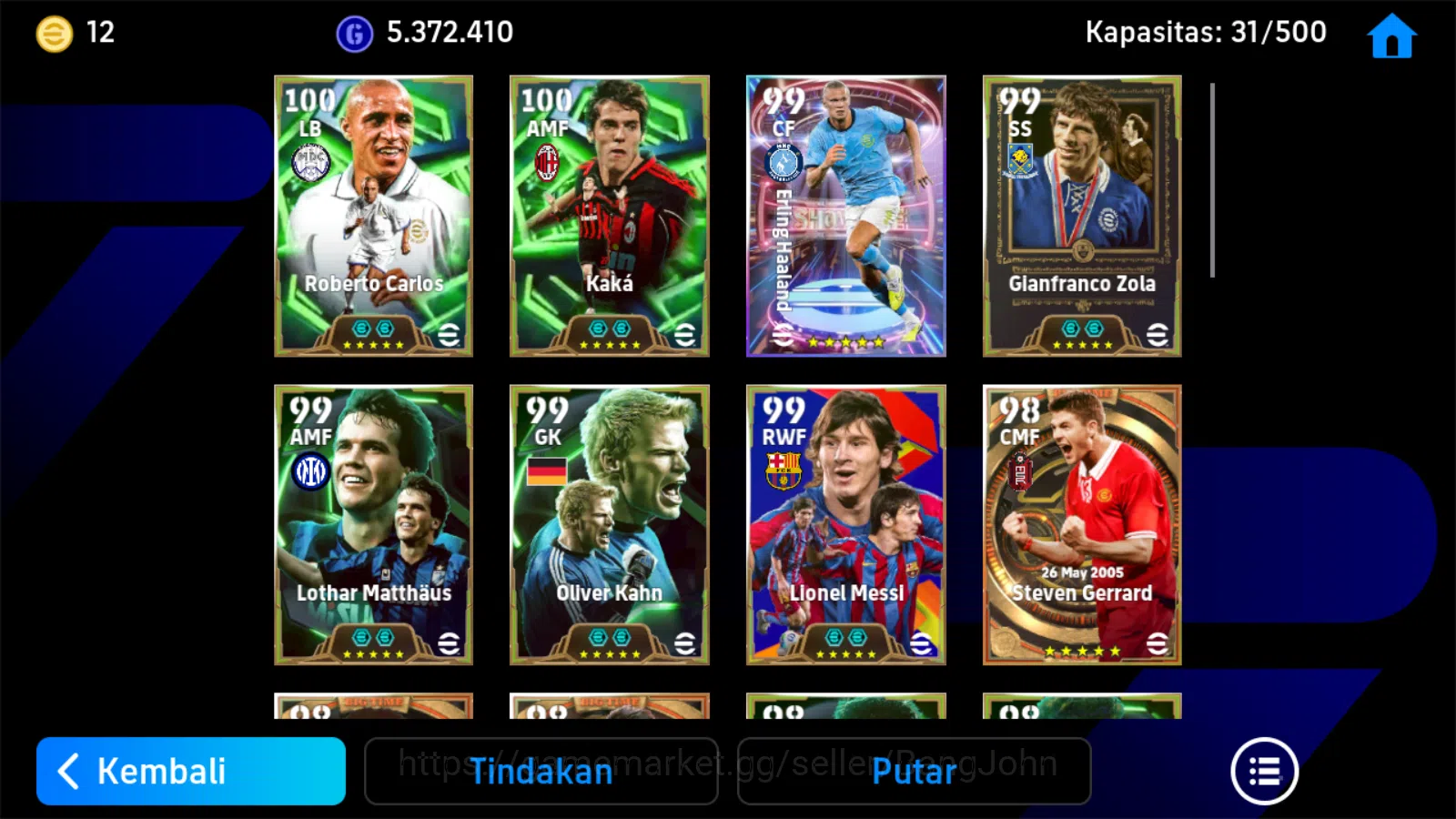 eFootball Accounts Power 3220 | carlos epic,kak epic, zola epic, mess image 4