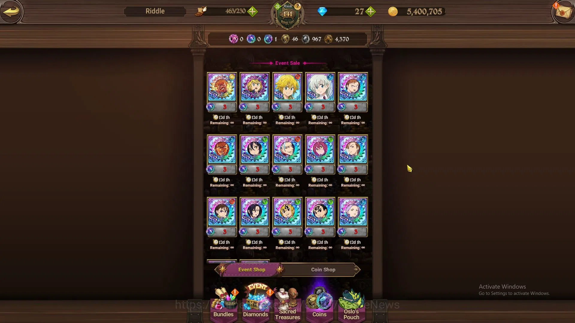 The Seven Deadly Sins: Grand Cross Accounts ASIA|8,1M CC|5 LR+13 UR+Many Collab|Cusack2/6,Eliz image 15