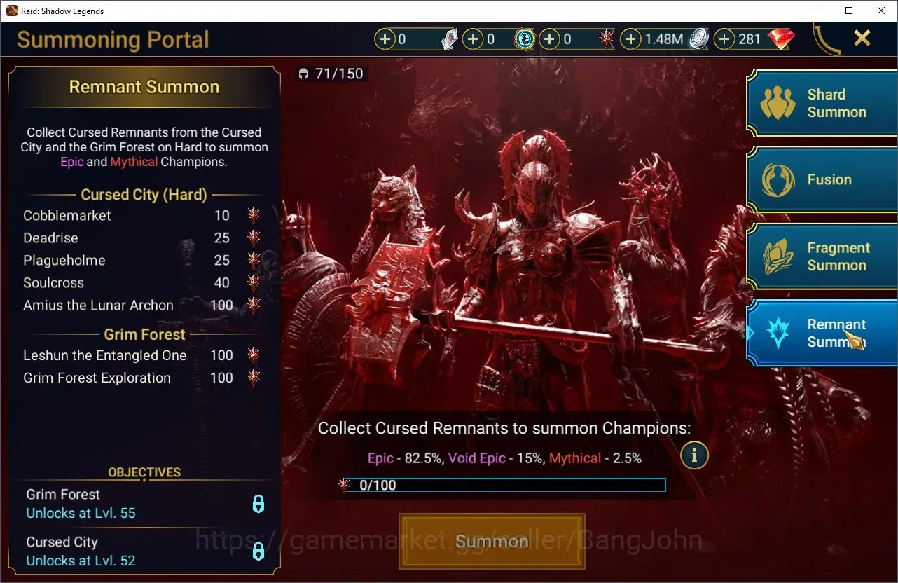 Buy Raid: Shadow Legends Accounts - Lv.49 Power 1.02M | 1 Mythic