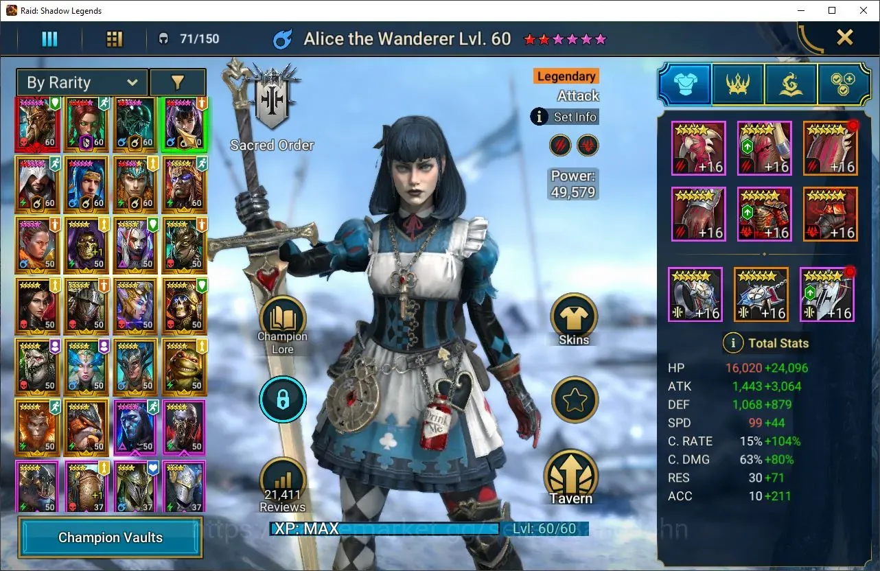 Buy Raid: Shadow Legends Accounts - Lv.49 Power 1.02M | 1 Mythic