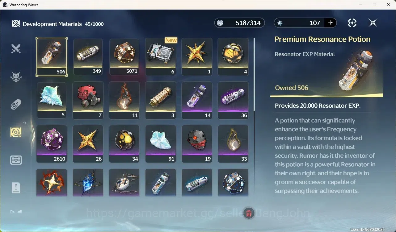 Wuthering Waves Accounts Starter SEA|UL 52|Rank 6|2 Char Limited [Phrolova Rc3, Cantarella]+Sign |Mc Female|TakeMail WW259B 16