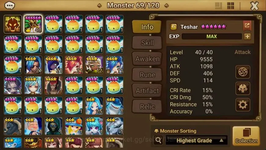 Summoners War: Sky Arena Accounts GLOBAL | NB 5 TESHAR,Starter Gacha 115 12Y+160 11Y image 2