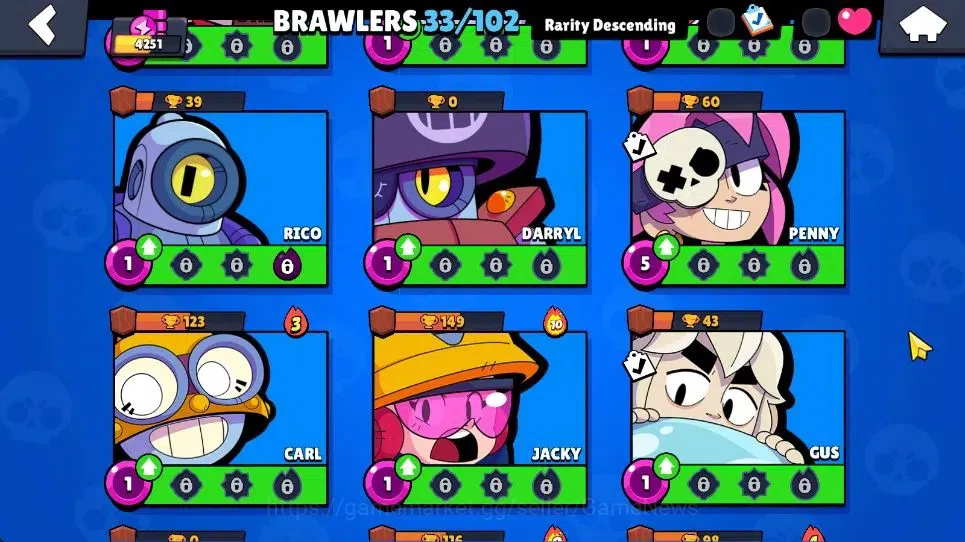 Brawl Stars Accounts 4251 Trophy|33 Brawlers 3 Max|4Legend [Mortis,Dami image 12