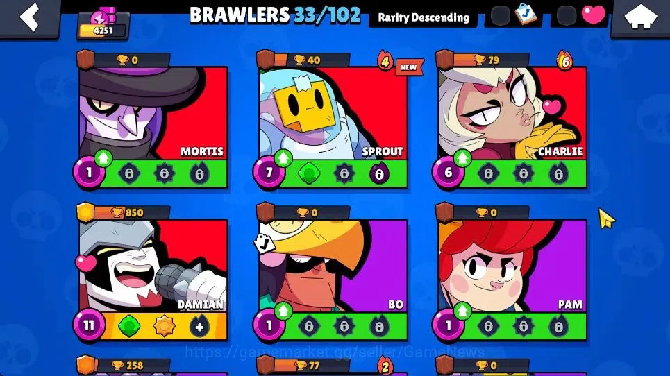Brawl Stars Accounts 4251 Trophy|33 Brawlers 3 Max|4Legend [Mortis,Dami image 9