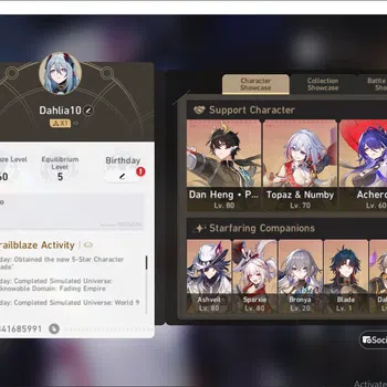 Honkai Star Rail Accounts Mid Game ASIA | TL60 | Mid Game | 6 Lim | Ashveil E3+LC, DanHeng PT, Sparxie, Topaz, Acheron | 25