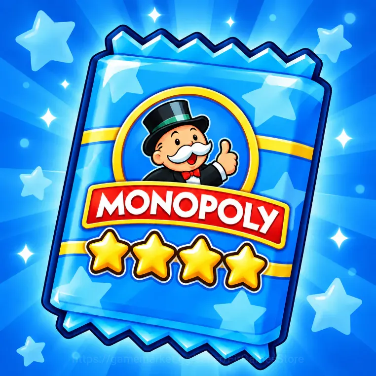 Monopoly GO! Items Others Golden Blitz Monopoly Go! Sticker 4 Stars Avaliable 1Pcs Safe & Fast Delivery Within 10 Mins 1