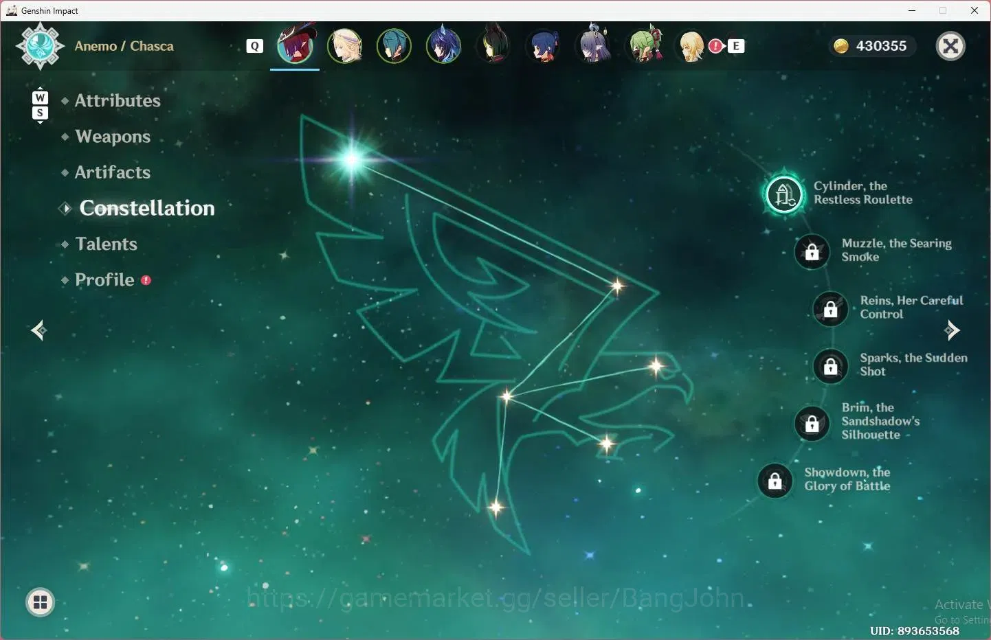 Genshin Impact Accounts Others ASIA |AR 53|3 Limit + 2 Charstd|Limit (Chasca C1,Nicole,Lauma)|STD (Tighanari,Jean)| MC 4