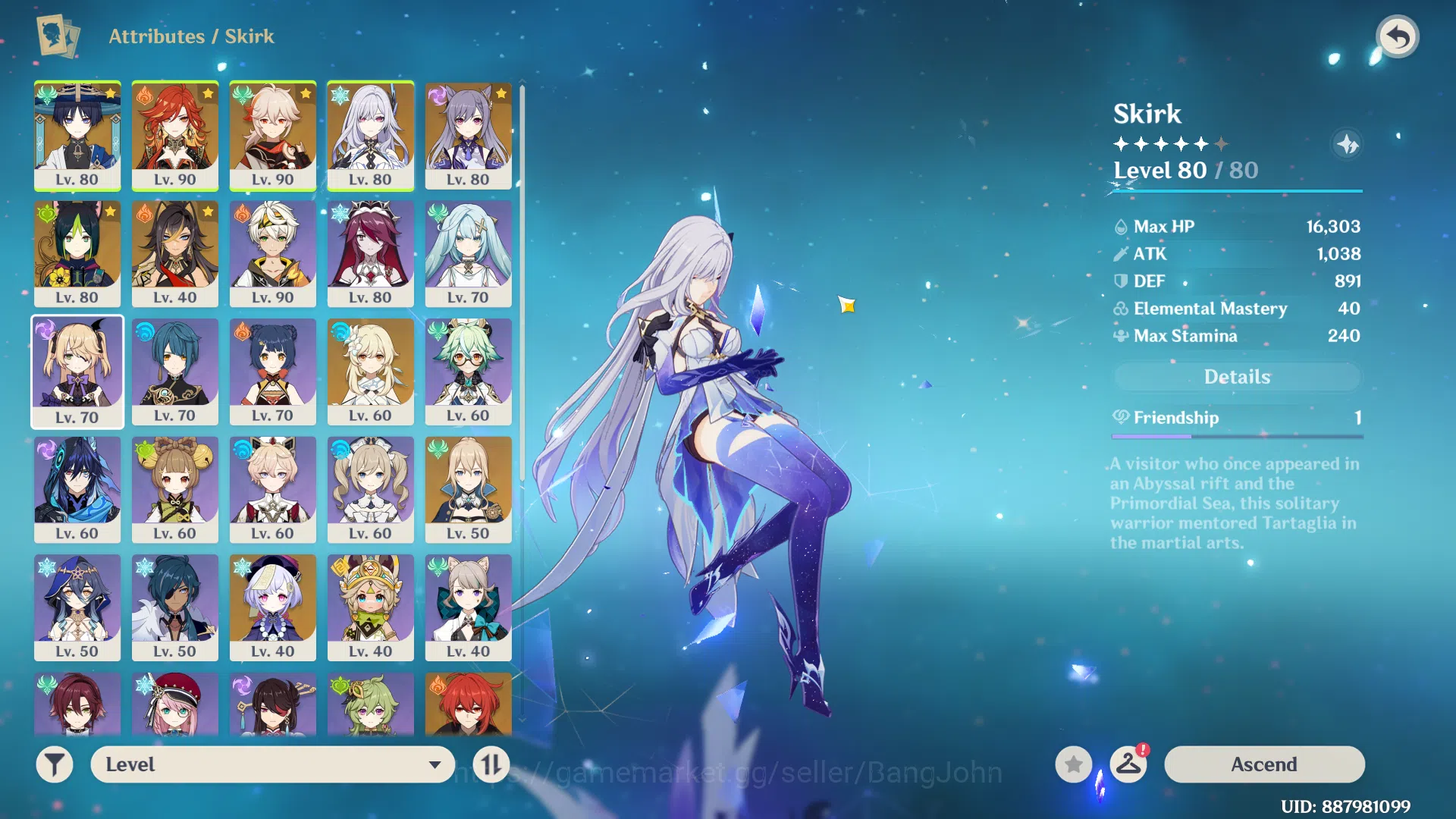 Genshin Impact Accounts Others ASIA | AR 55 | MC  Lumine | 10 Limit, Skirk, Mavuika, Kazuha, Wanderer, Keqing, Jean, Cici 2