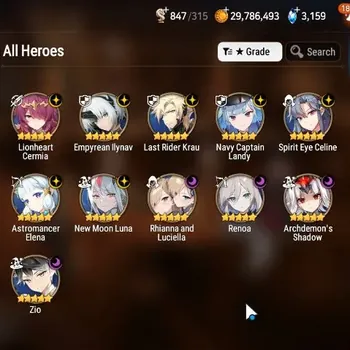 Epic Seven Accounts High-End Global Unverif|11ML(RnL,Zio,LRKrau,NCLandy,SECeline,Etc.)|Theater Locked|PoH ON|MoR 66|Abyss