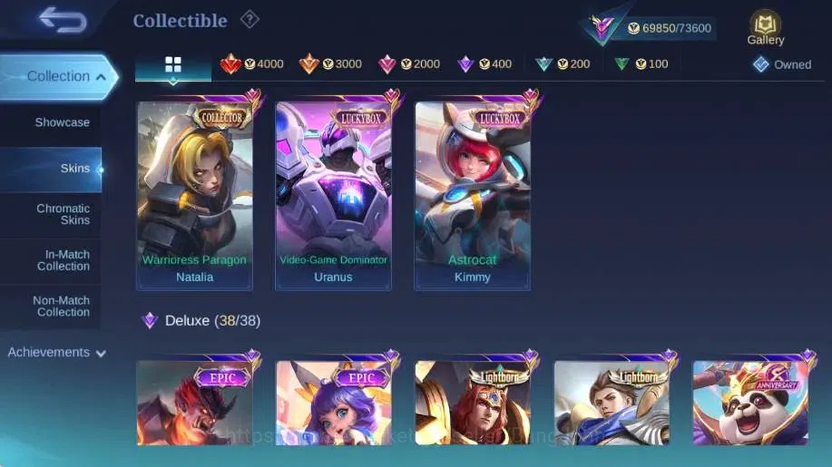 Mobile Legends: Bang Bang Accounts Collector Global|Skin 314|Renowned|KOF Karina,Collector Natalia,LBox 6