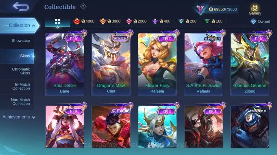 Mobile Legends: Bang Bang Accounts Collector Global|Skin 314|Renowned|KOF Karina,Collector Natalia,LBox 8