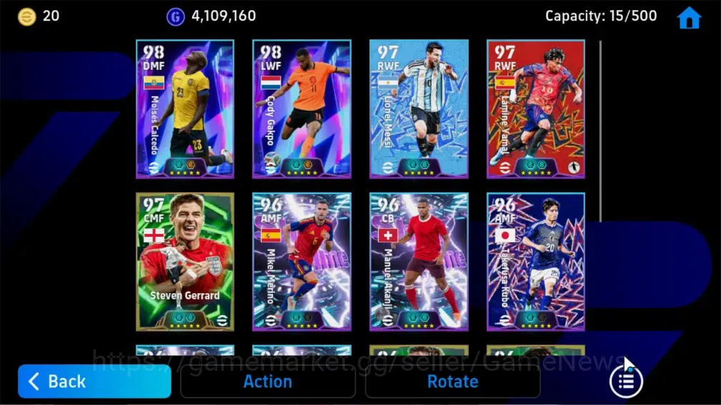 eFootball Accounts Legends & Iconic Players Android|6Epic(Steven Gerrard,Raul,Serginho)|Show Time Moises Caicedo,Cody 4