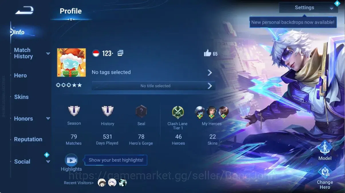 Honor of Kings Accounts Global | 46H 22S | LNY 2024 skin, EVENT EXCLUSIVE image 1