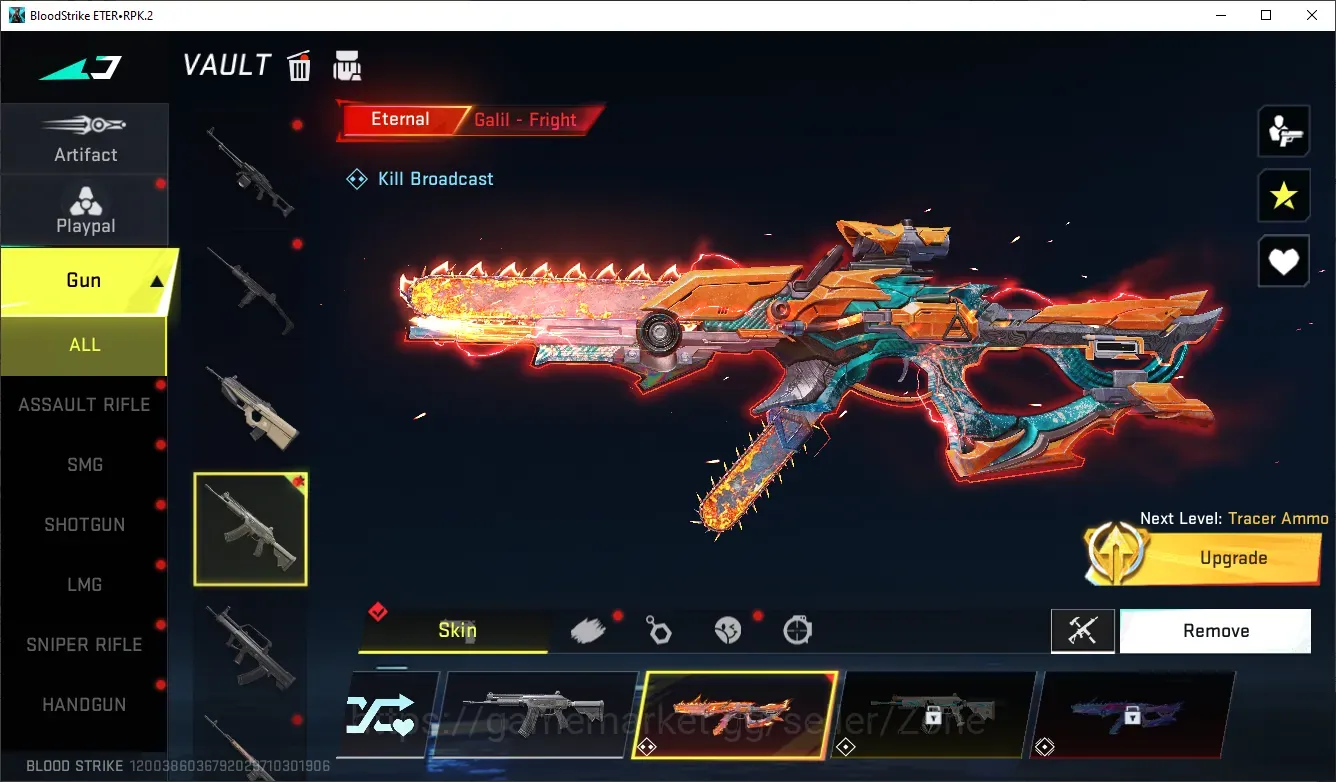 Blood Strike Accounts Others ASIA | 2 ETERNAL: Galil-Fright, RPK-Flourish|1 LIMITED Spear-Blossom|4 LEGEND 1