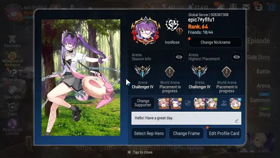 Epic Seven Accounts GLOBAL Unverif|NewEra|12 ML(School Nurse Yulha,Rhi image 2